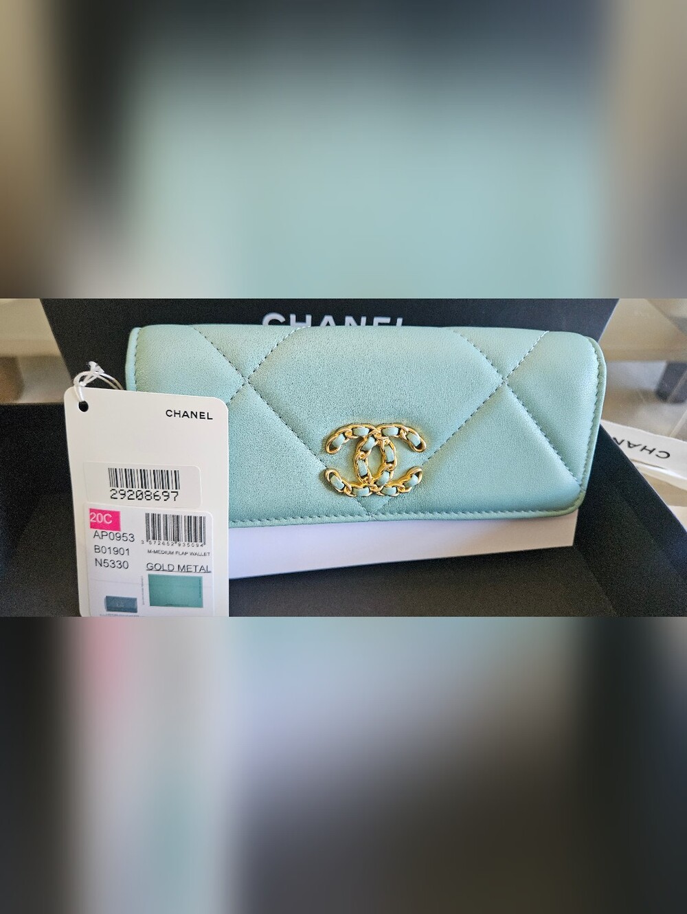 Authentic CHANEL 19 Medium Flap Wallet